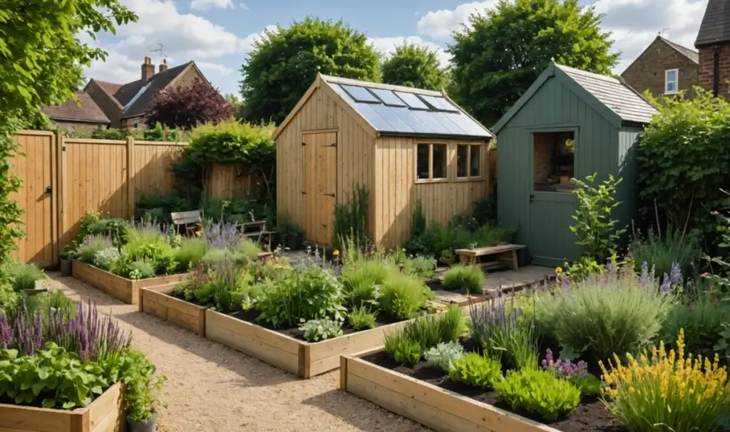 Sustainable garden design in South East London with raised beds, timber fencing and eco-friendly planting