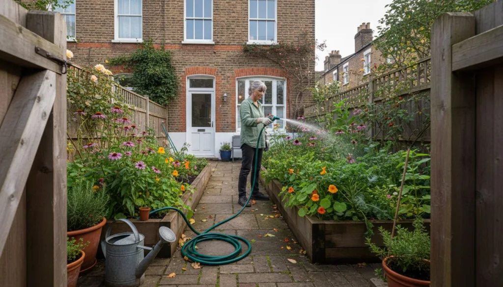 London gardener using smart irrigation system